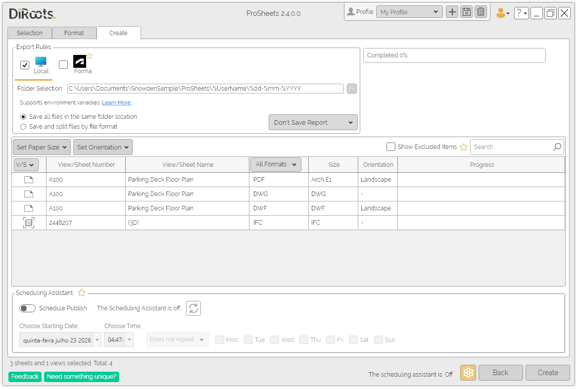 ProSheets Revit Export Tab